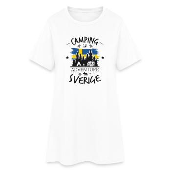 Camping Adventure Suède Sverige Design - Robe T-shirt Femme - blanc - Devant