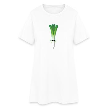Poireaux avec des lunettes de soleil - Robe T-shirt Femme - blanc - Devant