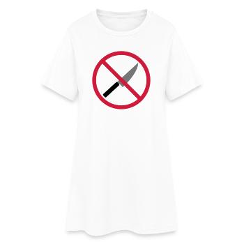 Couteau de signe interdit - Robe T-shirt Femme - blanc - Devant
