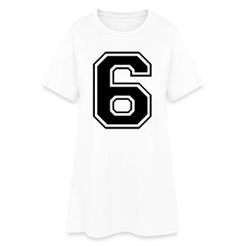 Football de rugby à 6 numéros - Robe T-shirt Femme - blanc - Devant