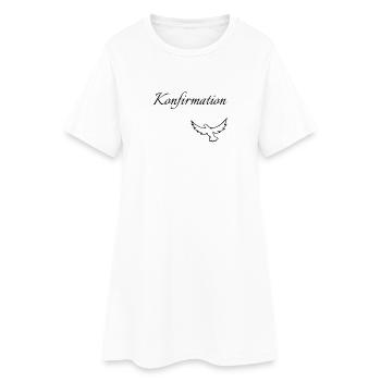 Konfirmation in den Himmel fliegende Taube glauben - Frauen T-Shirt-Kleid - Weiß - Vorne