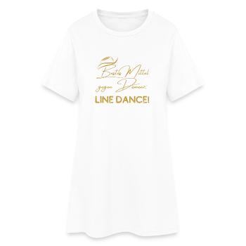 Mein bestes Mittel gegen Demenz: Line Dance - Frauen T-Shirt-Kleid - Weiß - Vorne