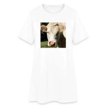 Affiche vache - Robe T-shirt Femme - blanc - Devant