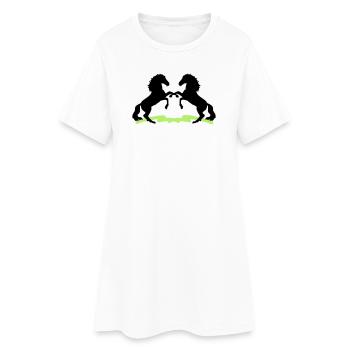Chevaux - Robe T-shirt Femme - blanc - Devant