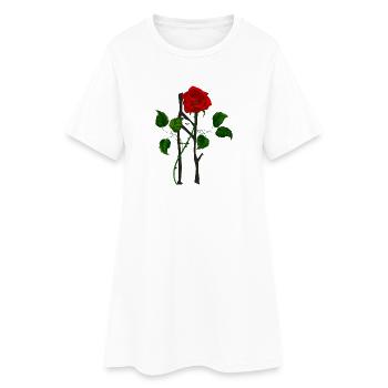 Rose tendrils on the blacksmith's grille - Women’s T-Shirt Dress - white - Front