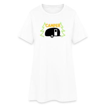 Campeur - prêt pour les vacances - Robe T-shirt Femme - blanc - Devant