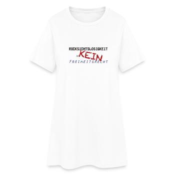 Rücksichtslosigkeit Motiv - Frauen T-Shirt-Kleid - Weiß - Vorne