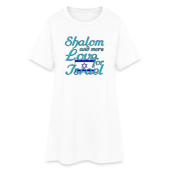 Shalom Amour Israël Juifs Proverbes - Robe T-shirt Femme - blanc - Devant