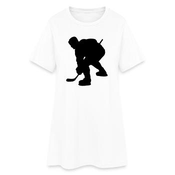ice hockey shadow image logo for fan club - Women’s T-Shirt Dress - white - Front