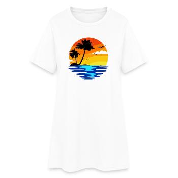 Vacances plage plage vacances île océan caraïbes - Robe T-shirt Femme - blanc - Devant