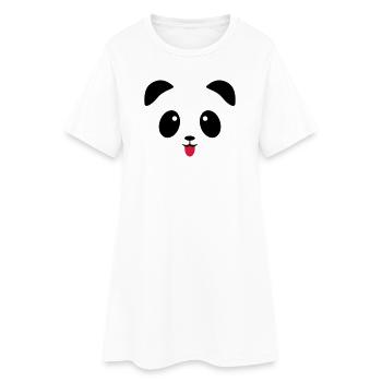 Panda face tongue - Women’s T-Shirt Dress - white - Front
