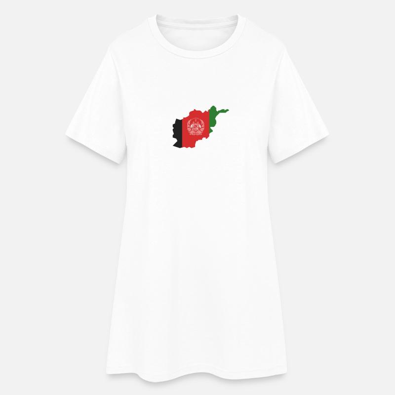 Conception de la carte du drapeau afghan - Robe T-shirt Femme - blanc
