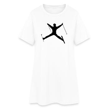 Saut à ski sports d’hiver figure d’ombre - Robe T-shirt Femme - blanc - Devant