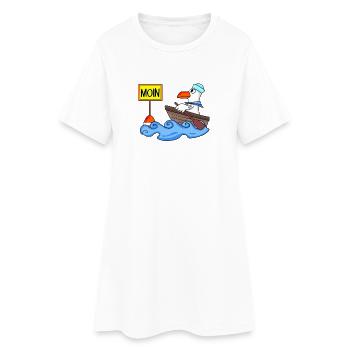 Moin Seemann Möwe Seemöwe Boot - Frauen T-Shirt-Kleid - Weiß - Vorne