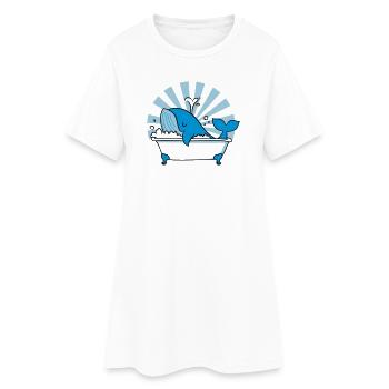 Whale in the Bathtub – Funny Ocean Design - Women’s T-Shirt Dress - white - Front