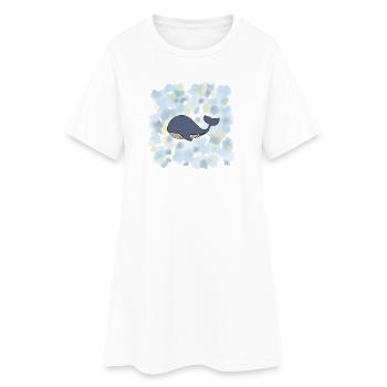 Baleine bleue - Robe T-shirt Femme - blanc - Devant