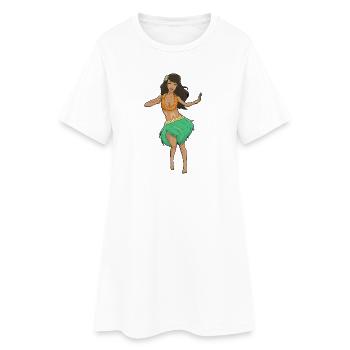 Danseur de Hula - Robe T-shirt Femme - blanc - Devant