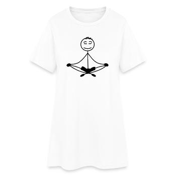 Méditation rester calme respirer, expirer - Robe T-shirt Femme - blanc - Devant