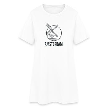 Amsterdam - Frauen T-Shirt-Kleid - Weiß - Vorne