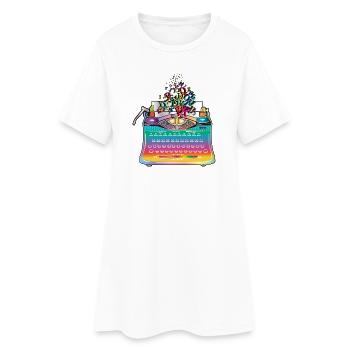 Machine à écrire antique hétéroclite avec lettres - Robe T-shirt Femme - blanc - Devant