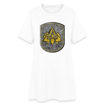 Guild sign bricklayer 3D stone look gold emblem - Women’s T-Shirt Dress - white - Front