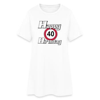 40.Anniversaire , 40 Ans , Joyeux Anniversaire 40 (25) - Robe T-shirt Femme - blanc - Devant