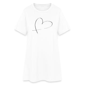 cœur - Robe T-shirt Femme - blanc - Devant