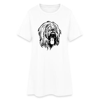 Tête de Briard - Robe T-shirt Femme - blanc - Devant