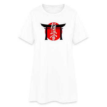 Kyokushin écrit en japonais kanji blanc Torii - Robe T-shirt Femme - blanc - Devant