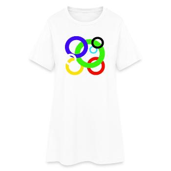 Design anneaux colorés - Robe T-shirt Femme - blanc - Devant