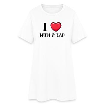 J'aime maman papa papa maman parents famille - Robe T-shirt Femme - blanc - Devant