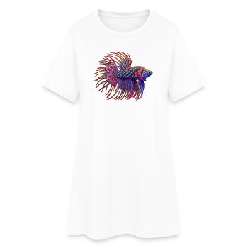 Couleur Betta Zentangle - Robe T-shirt Femme - blanc - Devant