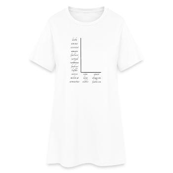 Liebe Auf Vielen Verschiedenen Sprachen - Frauen T-Shirt-Kleid - Weiß - Vorne