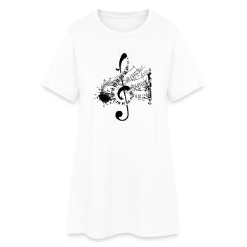 clé de clavier de piano - Robe T-shirt Femme - blanc - Devant