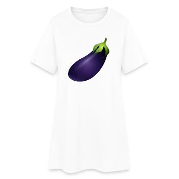 grande violette aubergine lumineuse - Robe T-shirt Femme - blanc - Devant