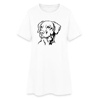 Labrador Kopf - Frauen T-Shirt-Kleid - Weiß - Vorne