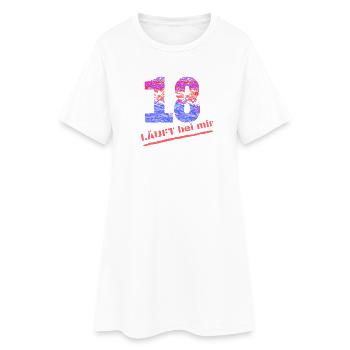 18 läuft bei mir Abstrakt leuchtend Farben - Frauen T-Shirt-Kleid - Weiß - Vorne