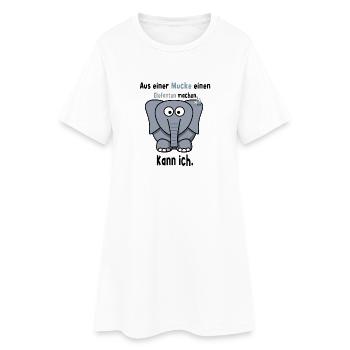 Aus einer Mücke einen Elefanten machen Spruch - Frauen T-Shirt-Kleid - Weiß - Vorne