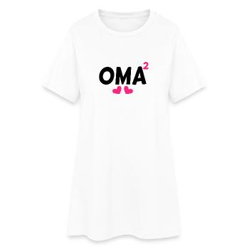Oma hoch Zwei - Frauen T-Shirt-Kleid - Weiß - Vorne