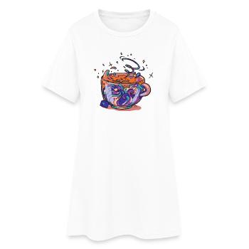 Tasse arc-en-ciel tourbillonnante - Robe T-shirt Femme - blanc - Devant