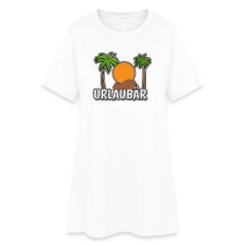 UrlauBär - Frauen T-Shirt-Kleid - Weiß - Vorne