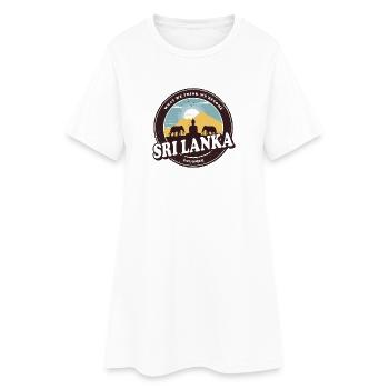 Sri Lanka Bouddha conception avec des éléphants / - Robe T-shirt Femme - blanc - Devant