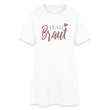 L’équipe mariée avec coeur - Robe T-shirt Femme - blanc - Devant