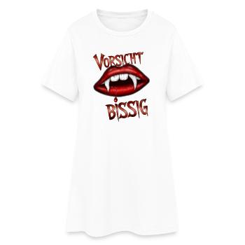 Vorsicht bissig - Frauen T-Shirt-Kleid - Weiß - Vorne