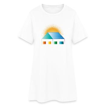 Cellule solaire sur le toit de la maison pour l’énergie positive - Robe T-shirt Femme - blanc - Devant