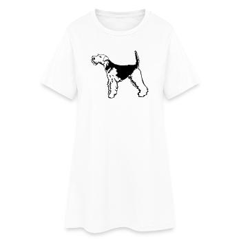Welsh Terrier - Frauen T-Shirt-Kleid - Weiß - Vorne