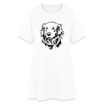Tête de golden retriever - Robe T-shirt Femme - blanc - Devant