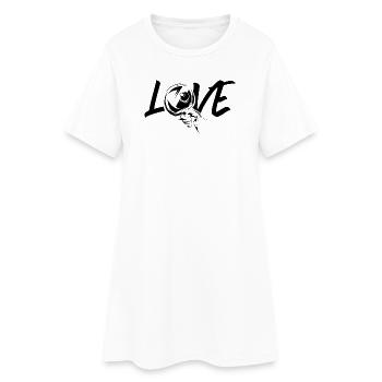 love tabletennis liebe tischtennis symbol vector - Frauen T-Shirt-Kleid - Weiß - Vorne