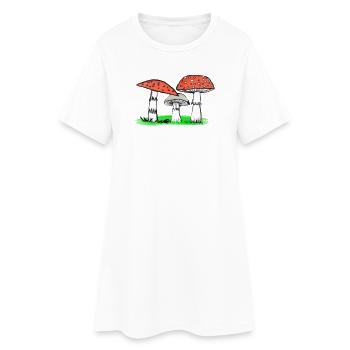Champignon trio forêt illustration champignons - Robe T-shirt Femme - blanc - Devant