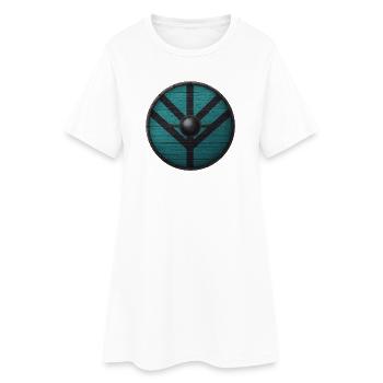 Wikinger-Schild - Frauen T-Shirt-Kleid - Weiß - Vorne